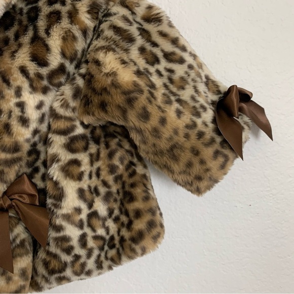 Bearington Baby Collection Faux Fur Animal Print Jacket Size 6-12 Mos Tail Coat - Picture 6 of 16